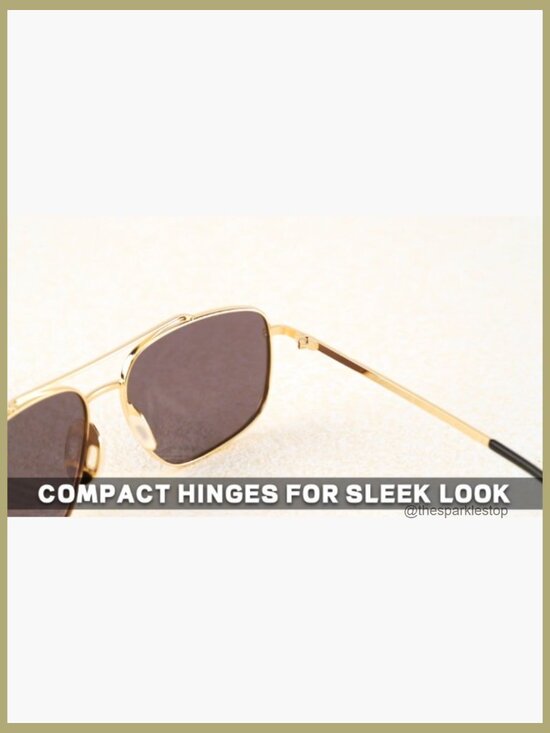 Tangle Free Aviator Polarized Sunglasses Double Bridge Metal Frame main image 5
